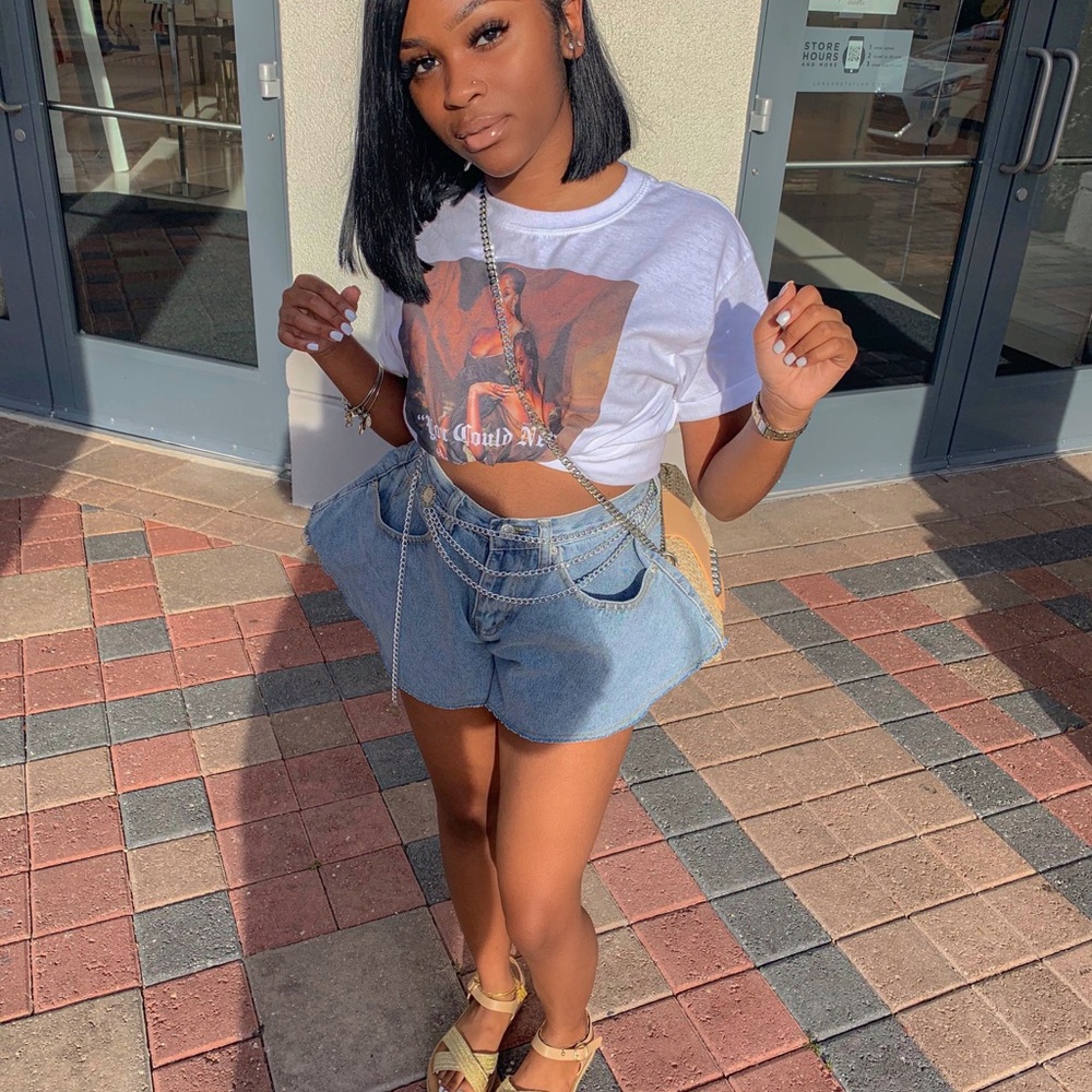 Denim Flare Shorts